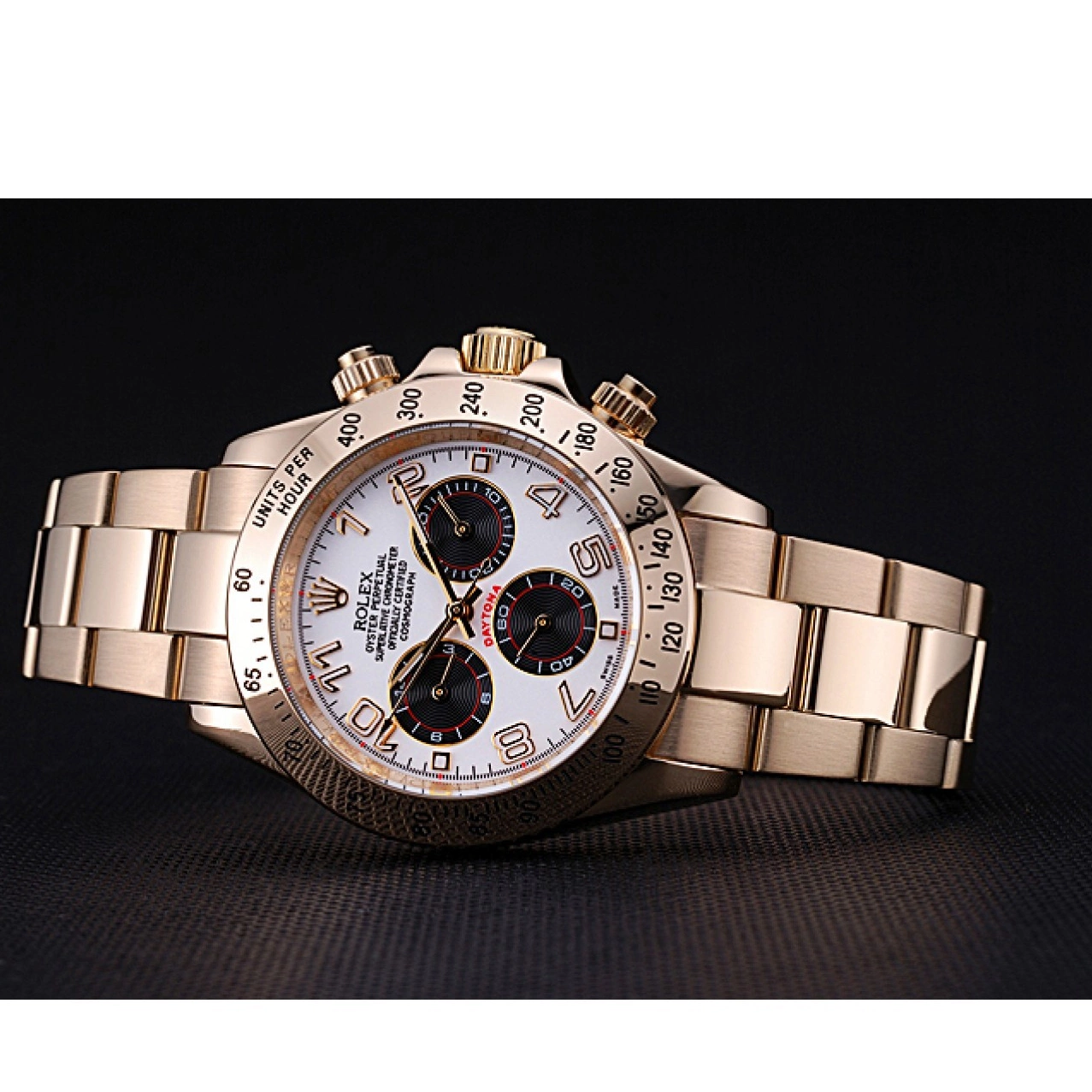 Aaa replica watch Gold Bracelet White Black Rolex with Cosmograph Daytona 622548 Subdials 0625